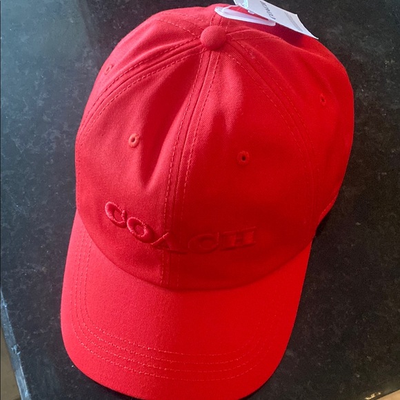 Coach Accessories - Coach Red Classic Hat with Logo